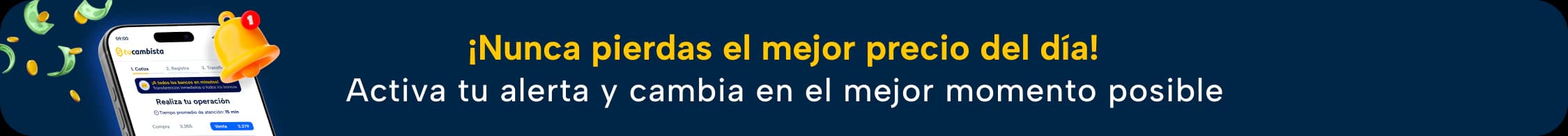 Alerta de tipo de cambio Banner