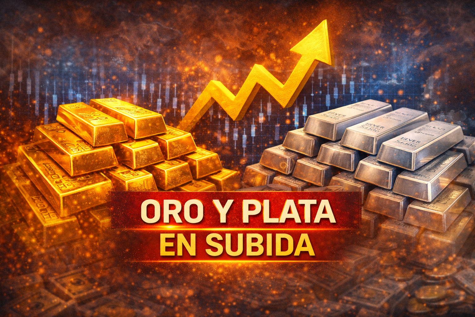 Oro y plata suben con fuerza hoy