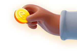 Mano sosteniendo una moneda